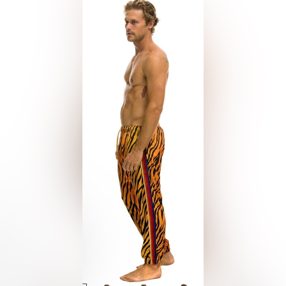 Aviator Nation CLASSIC VELVET SWEATPANTS - TIGER
